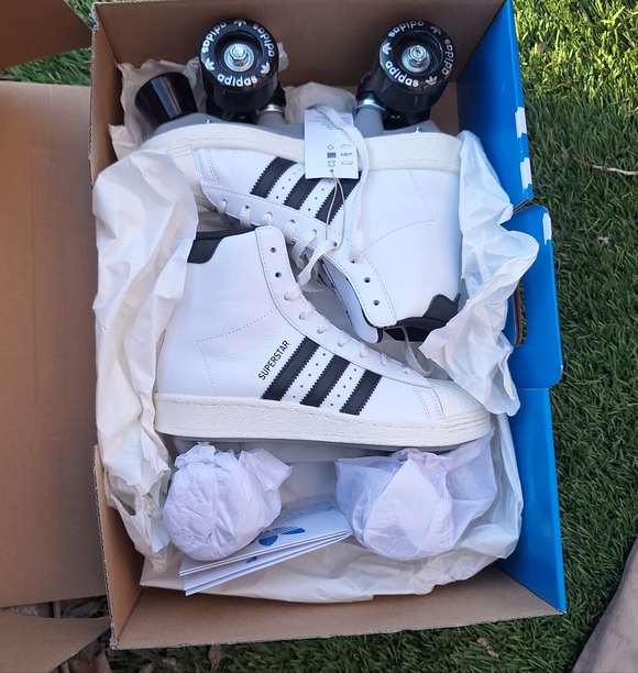 adidas Other - NWT Adidas Superstar 82 W White and Black Womens High-Top Sneaker Skates 5 1/2